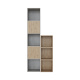 SMARTBett Shelf + 2 doors and 3 cubes in different colors - Shelf Concrete + 2 Doors and 3 Cubes Wild Oak