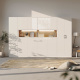 SMARTBett Wall Cupboard for 90 & 120 Wall Bed Horizontal Standard White White high gloss