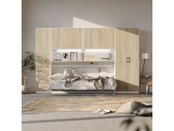 SMARTBett Wall Cupboard for 90 & 120 Wall Bed Horizontal Standard White Oak Sonoma