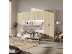 SMARTBett Wall Cupboard for 90 & 120 Wall Bed Horizontal Standard White Oak Sonoma