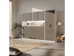 SMARTBett Hängeschrank zu 90 & 120 Schrankbetten Horizontal Standard Weiss Anthrazit Hochglanz