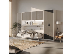 SMARTBett Hängeschrank zu 90 & 120 Schrankbetten Horizontal Standard Weiss Anthrazit Hochglanz