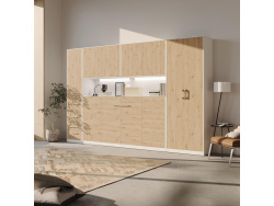 SMARTBett Wall Cupboard for 90 & 120 Wall Bed Horizontal Standard White Wild Oak