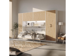SMARTBett Wall Cupboard for 90 & 120 Wall Bed Horizontal Standard White Wild Oak