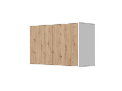 SMARTBett Wall Cupboard for 90 & 120 Wall Bed Horizontal Standard White Wild Oak
