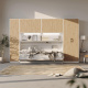 SMARTBett Wall Cupboard for 90 & 120 Wall Bed Horizontal Standard White Wild Oak