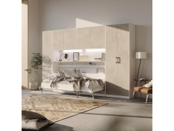 SMARTBett Wall Cupboard for 90 & 120 Wall Bed Horizontal Standard White Concrete