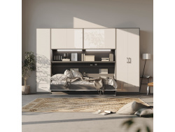 SMARTBett Hängeschrank zu 90 & 120 Schrankbetten Horizontal Standard Anthrazit Weiss Hochglanz