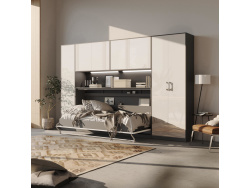 SMARTBett Hängeschrank zu 90 & 120 Schrankbetten Horizontal Standard Anthrazit Weiss Hochglanz