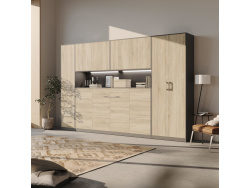 SMARTBett Wall Cupboard for 90 & 120 Wall Bed Horizontal Standard Anthracite Oak Sonoma