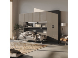 SMARTBett Wall Cupboard for 90 & 120 Wall Bed Horizontal Standard Anthracite Anthracite high gloss