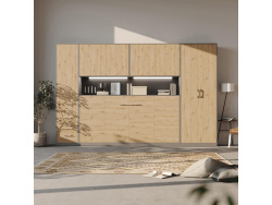 SMARTBett Hängeschrank zu 90 & 120 Schrankbetten Horizontal Standard Anthrazit Wildeiche