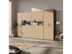 SMARTBett Hängeschrank zu 90 & 120 Schrankbetten Horizontal Standard Anthrazit Wildeiche