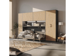SMARTBett Hängeschrank zu 90 & 120 Schrankbetten Horizontal Standard Anthrazit Wildeiche