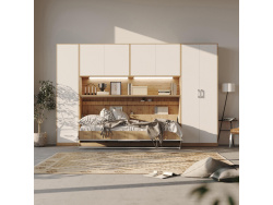 SMARTBett Wall Cupboard for 90 & 120 Wall Bed Horizontal Standard Wild Oak White