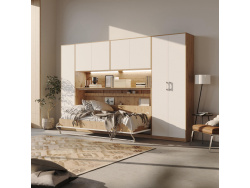 SMARTBett Wall Cupboard for 90 & 120 Wall Bed Horizontal Standard Wild Oak White
