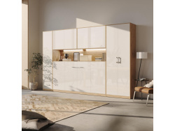 SMARTBett Wall Cupboard for 90 & 120 Wall Bed Horizontal Standard Wild Oak White high gloss