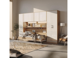 SMARTBett Wall Cupboard for 90 & 120 Wall Bed Horizontal Standard Wild Oak White high gloss