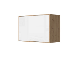 SMARTBett Wall Cupboard for 90 & 120 Wall Bed Horizontal Standard Wild Oak White high gloss