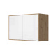 SMARTBett Wall Cupboard for 90 & 120 Wall Bed Horizontal Standard Wild Oak White high gloss