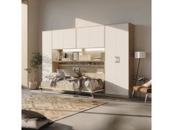 SMARTBett Wall Cupboard for 90 & 120 Wall Bed Horizontal Standard Oak Sonoma White