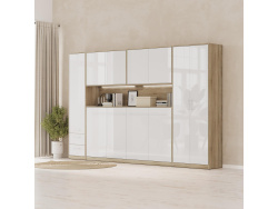 SMARTBett Hängeschrank zu 90 & 120 Schrankbetten Horizontal Standard Eiche Sonoma Weiss Hochglanz