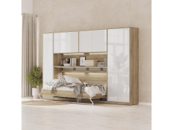 SMARTBett Hängeschrank zu 90 & 120 Schrankbetten Horizontal Standard Eiche Sonoma Weiss Hochglanz