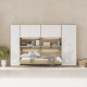 SMARTBett Wall Cupboard for 90 & 120 Wall Bed Horizontal Standard Oak Sonoma White high gloss