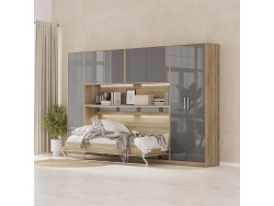 SMARTBett Hängeschrank zu 90 & 120 Schrankbetten Horizontal Standard Eiche Sonoma Anthrazit Hochglanz