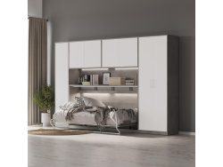 SMARTBett Hängeschrank zu 90 & 120 Schrankbetten Horizontal Standard Beton Weiss