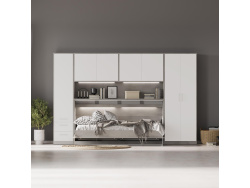 SMARTBett Hängeschrank zu 90 & 120 Schrankbetten Horizontal Standard Beton Weiss