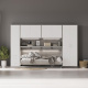 SMARTBett Hängeschrank zu 90 & 120 Schrankbetten Horizontal Standard Beton Weiss