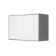 SMARTBett Wall Cupboard for 90 & 120 Wall Bed Horizontal Standard Concrete White high gloss