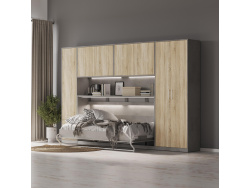 SMARTBett Wall Cupboard for 90 & 120 Wall Bed Horizontal Standard Concrete Oak Sonoma
