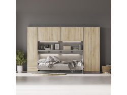 SMARTBett Wall Cupboard for 90 & 120 Wall Bed Horizontal Standard Concrete Oak Sonoma