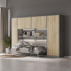 SMARTBett Wall Cupboard for 90 & 120 Wall Bed Horizontal Standard Concrete Oak Sonoma