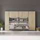 SMARTBett Wall Cupboard for 90 & 120 Wall Bed Horizontal Standard Concrete Oak Sonoma