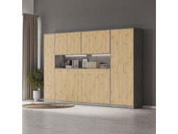 SMARTBett Hängeschrank zu 90 & 120 Schrankbetten Horizontal Standard Beton Wildeiche
