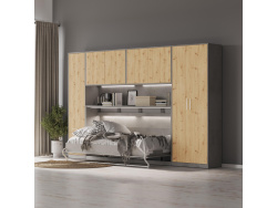 SMARTBett Hängeschrank zu 90 & 120 Schrankbetten Horizontal Standard Beton Wildeiche