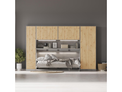 SMARTBett Hängeschrank zu 90 & 120 Schrankbetten Horizontal Standard Beton Wildeiche