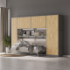 SMARTBett Hängeschrank zu 90 & 120 Schrankbetten Horizontal Standard Beton Wildeiche