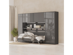SMARTBett wall unit set with 90 cm wall bed Standard horizontal in different colors