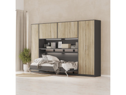 SMARTBett wall unit set with 90 cm wall bed Standard horizontal in different colors