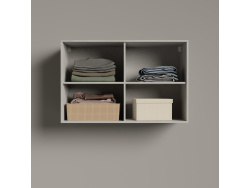 SMARTBett wall unit set with 90 cm wall bed horizontal Youth room Guest room Study concrete/ concrete/ white Classic