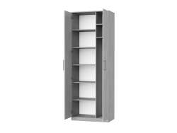 SMARTBett wall unit set with 90 cm wall bed horizontal Youth room Guest room Study concrete/ concrete/ white Classic