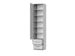 SMARTBett wall unit set with 90 cm wall bed horizontal Youth room Guest room Study concrete/ concrete/ white Classic