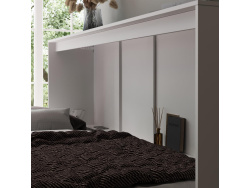 SMARTBett Schrankbett Classic 100x200cm Horizontal Weiss /Weiss Hochglanz