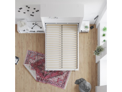 SMARTBett Schrankbett Classic 140x200 Vertikal Weiss /Weiss Hochglanz