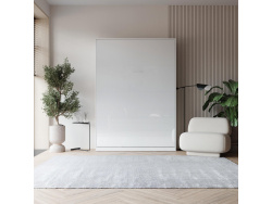 SMARTBett Schrankbett Classic 140x200 Vertikal Weiss /Weiss Hochglanz