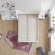 SMARTBett Schrankbett Classic 140x200 Vertikal Weiss /Weiss Hochglanz